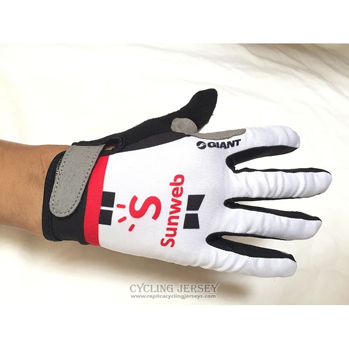 2020 Sunweb Full Finger Gloves Cycling White